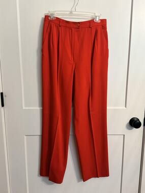 Vintage Pendleton Dress Pants Sz 10 Red Pleated Twill Elastic Waist USA Classic